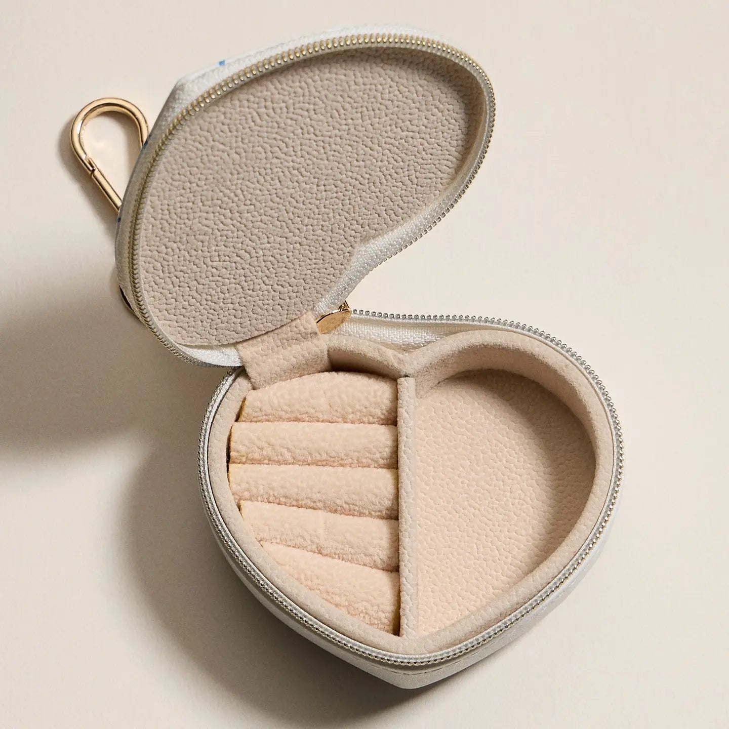 Heart-Shaped Jewelry Travel Case with Keychain