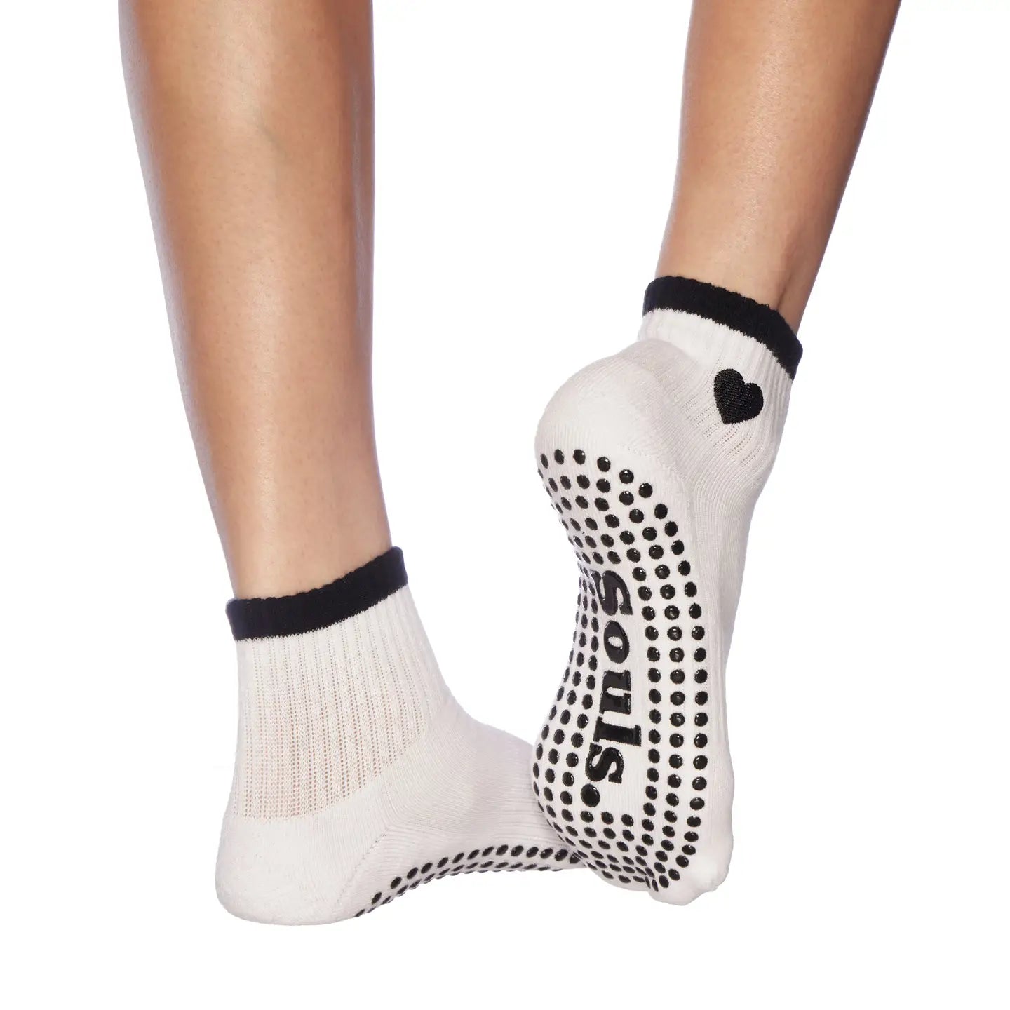 Souls. Black Hearts Grip Socks For Pilates, Yoga & Barre