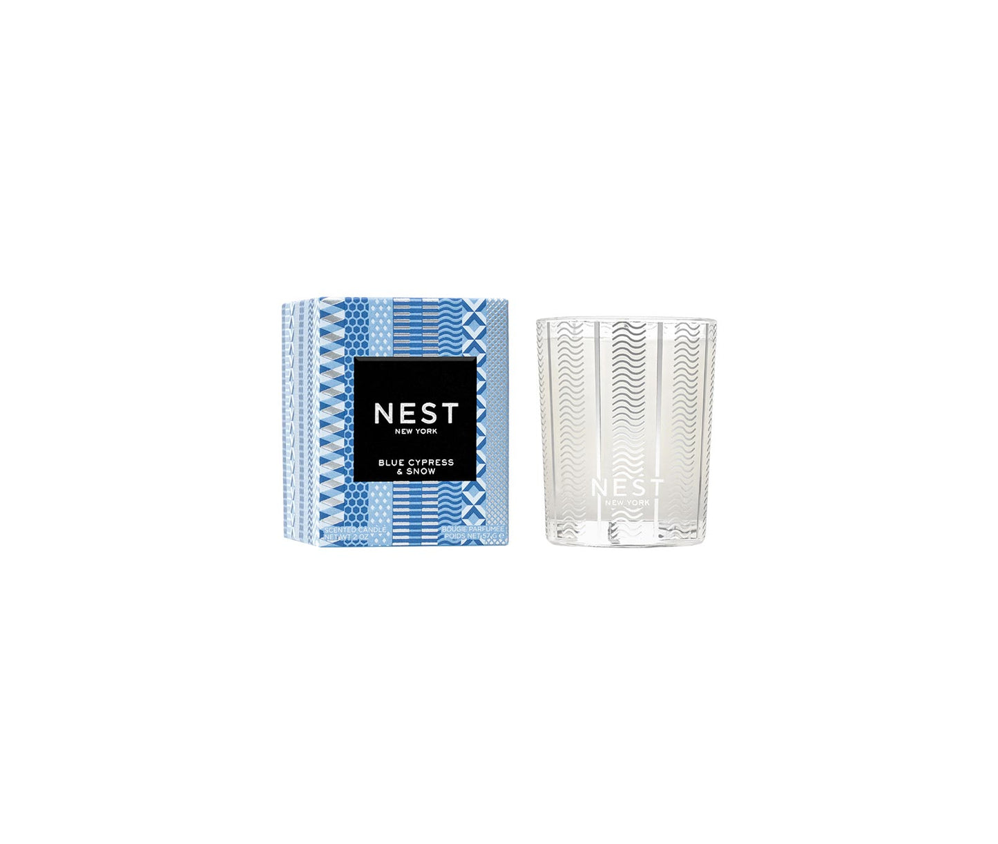 Blue Cypress and Snow Candle