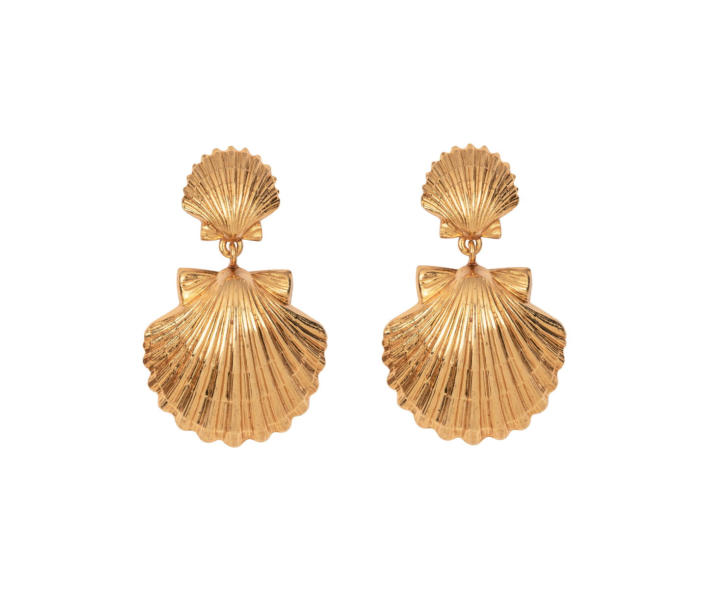 Luxury Jewelry Gifts for Her Summer Beach Seashell Earrings Gold Plated