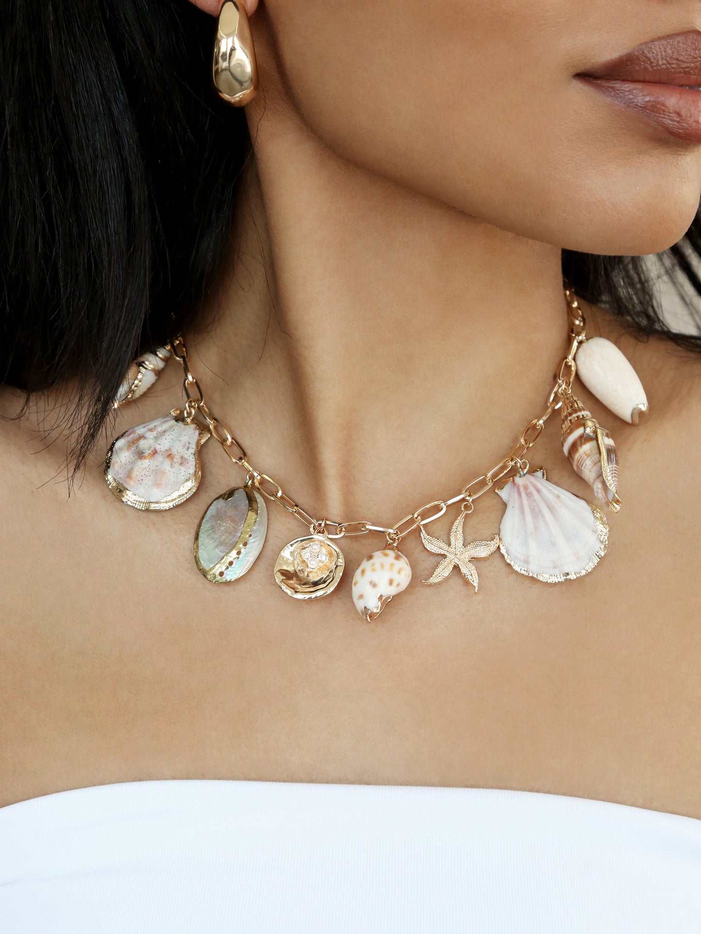 Private Island 18k Gold Plated Assorted Shell Necklace