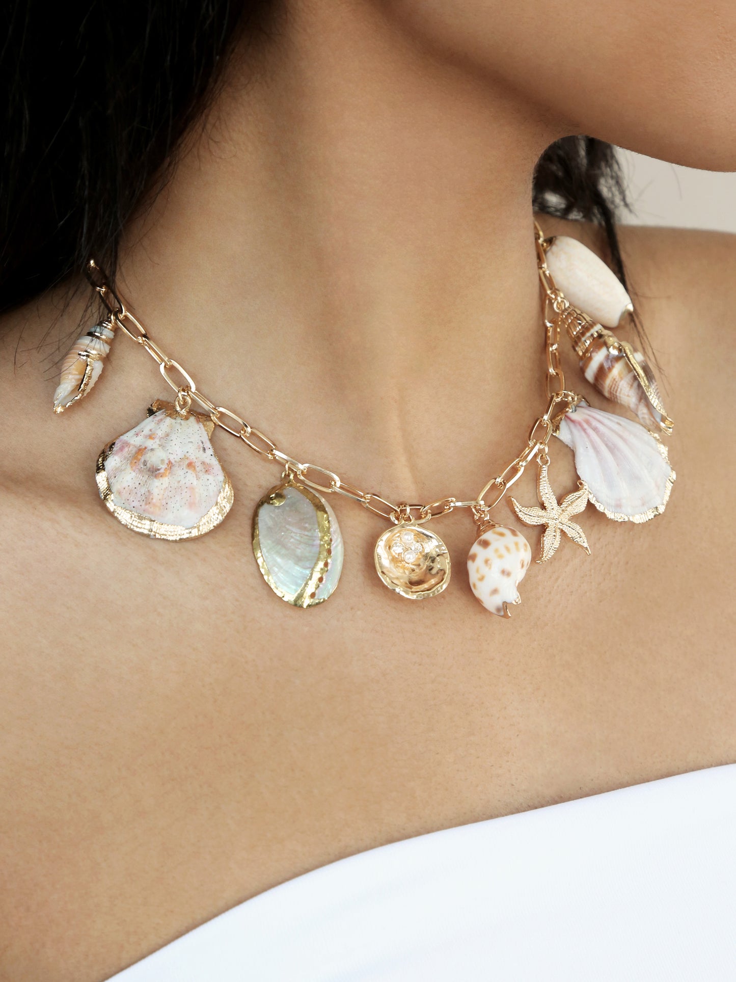 Private Island 18k Gold Plated Assorted Shell Necklace