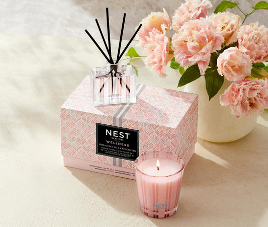 Himalayan Salt & Rosewater Petite Candle & Diffuser Set
