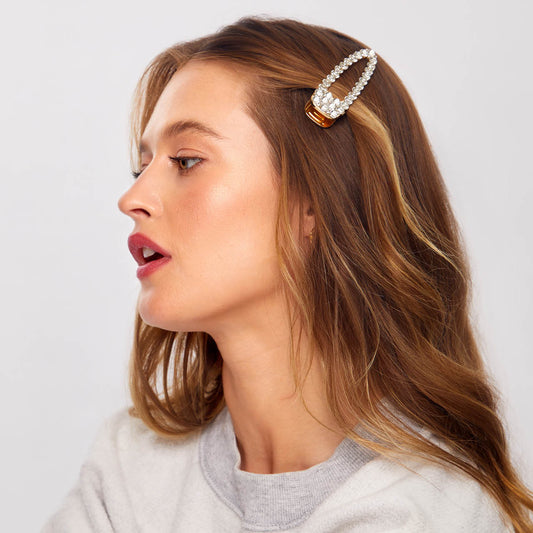 Metal Rhinestone Large Open Shape Hair Clip