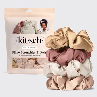 Pillow Scrunchies in Satin 4pc