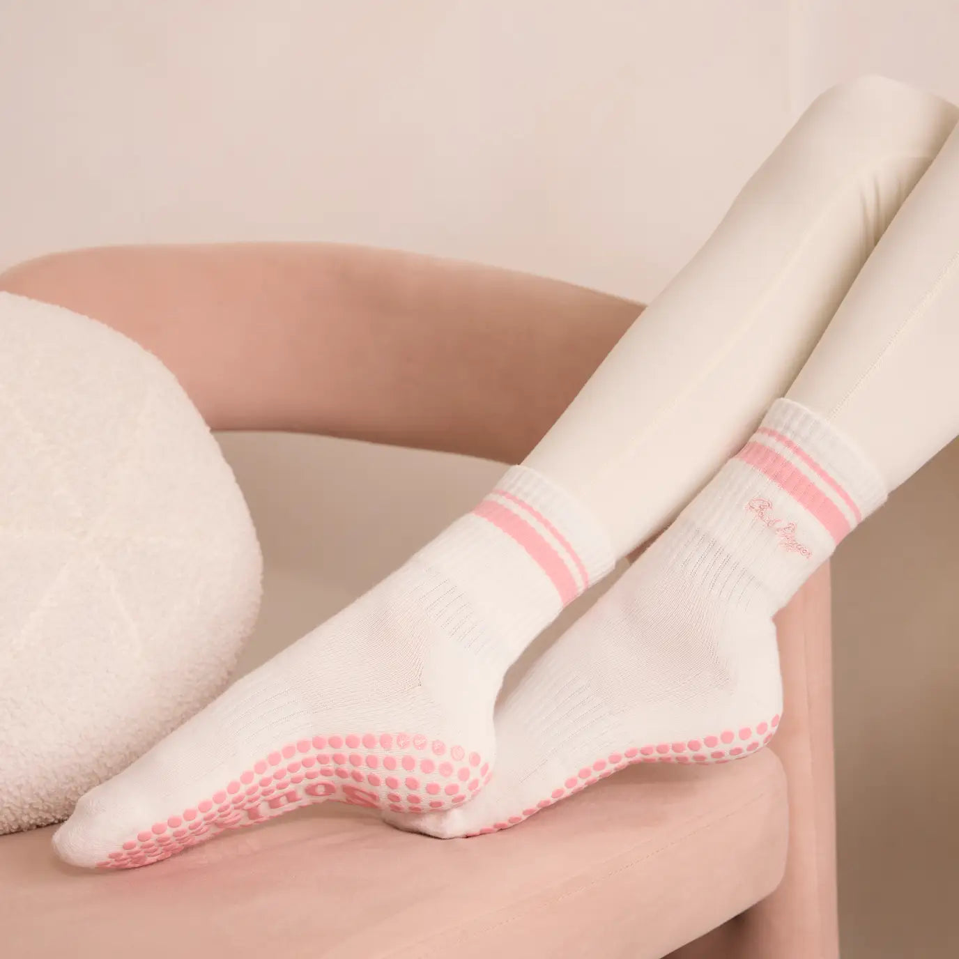 Souls. Pink Goal Digger Grip Socks For Pilates, Yoga, Barre