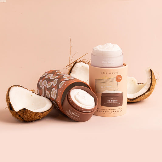 NCLA Coconut Vanilla Body Scrub + Body Butter Set