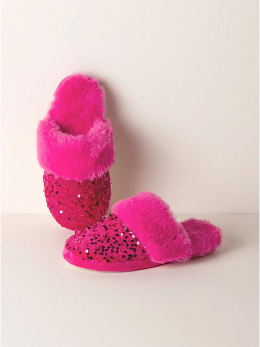 Magenta Fiesta Sequin Slippers