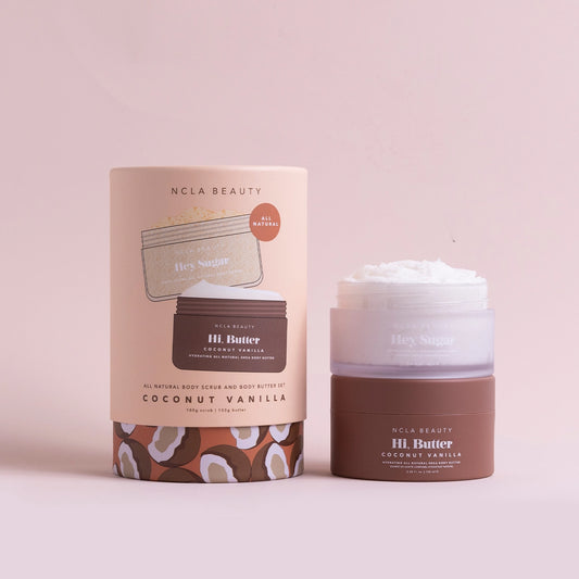 NCLA Coconut Vanilla Body Scrub + Body Butter Set