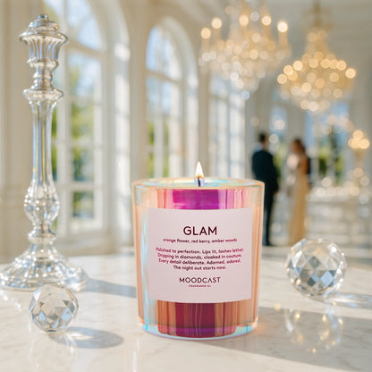 Glam - Coconut Wax Candle - Vibes - 8 oz Glass Jar