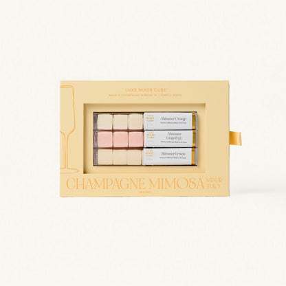Champagne Mimosa Mixer Trio, Shimmer Orange & Grapefruit Cubes