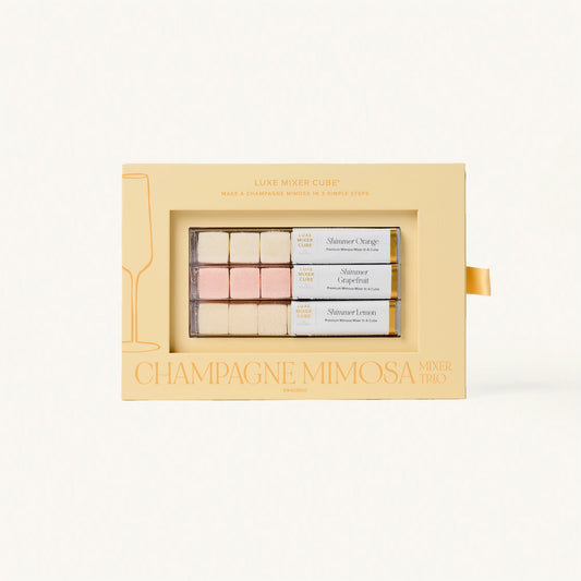 Champagne Mimosa Mixer Trio, Shimmer Orange & Grapefruit Cubes