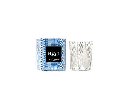 Blue Cypress and Snow Candle