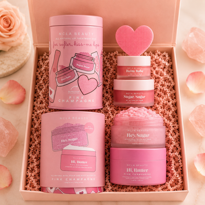 Champagne Rose Lips & Body Care Gift Set