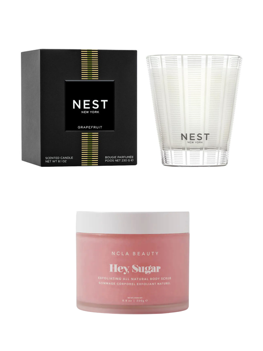 Grapefruit Candle & Body Scrub Gift Set