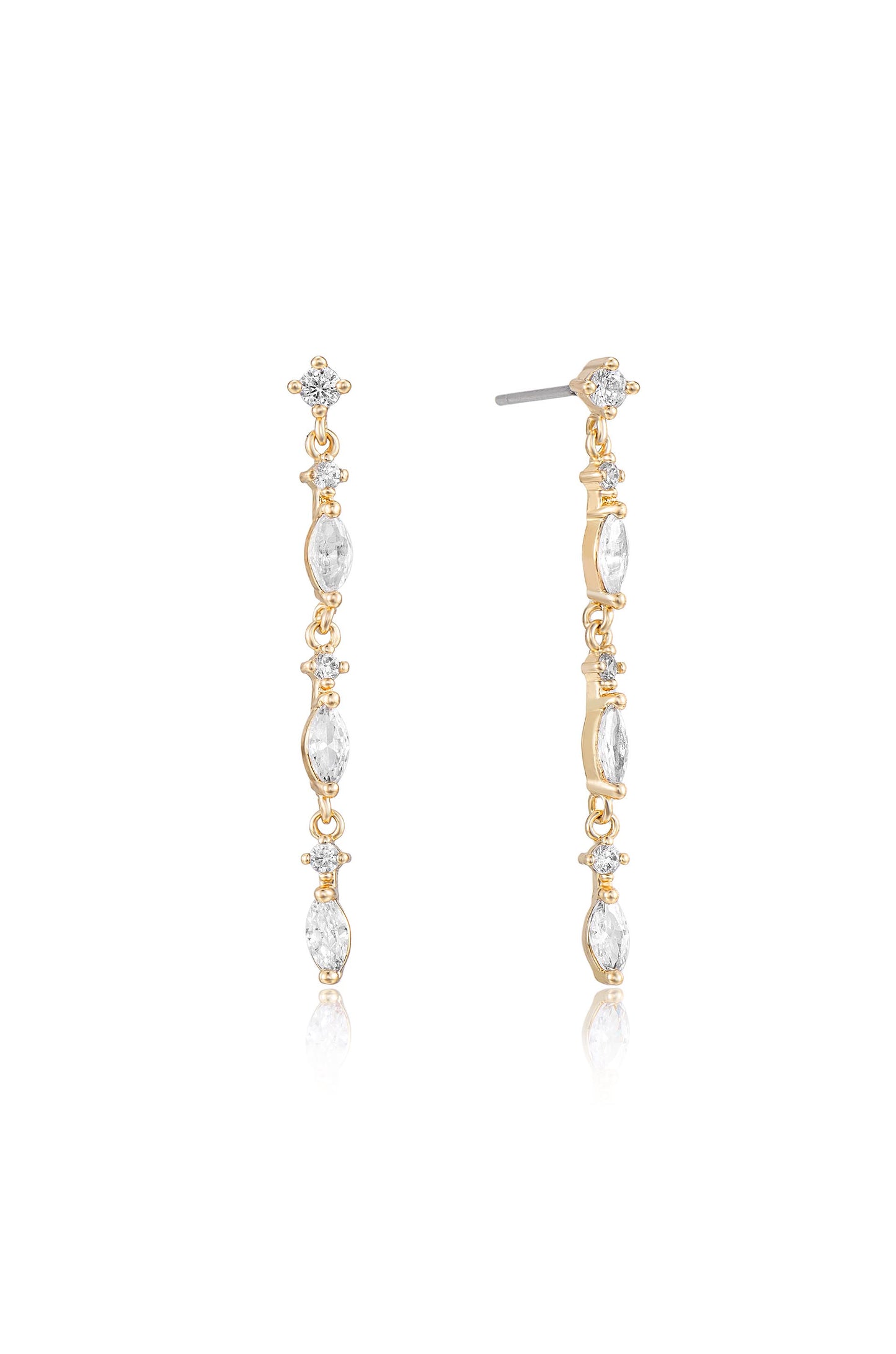 Dainty Linear Crystal Drop Earrings