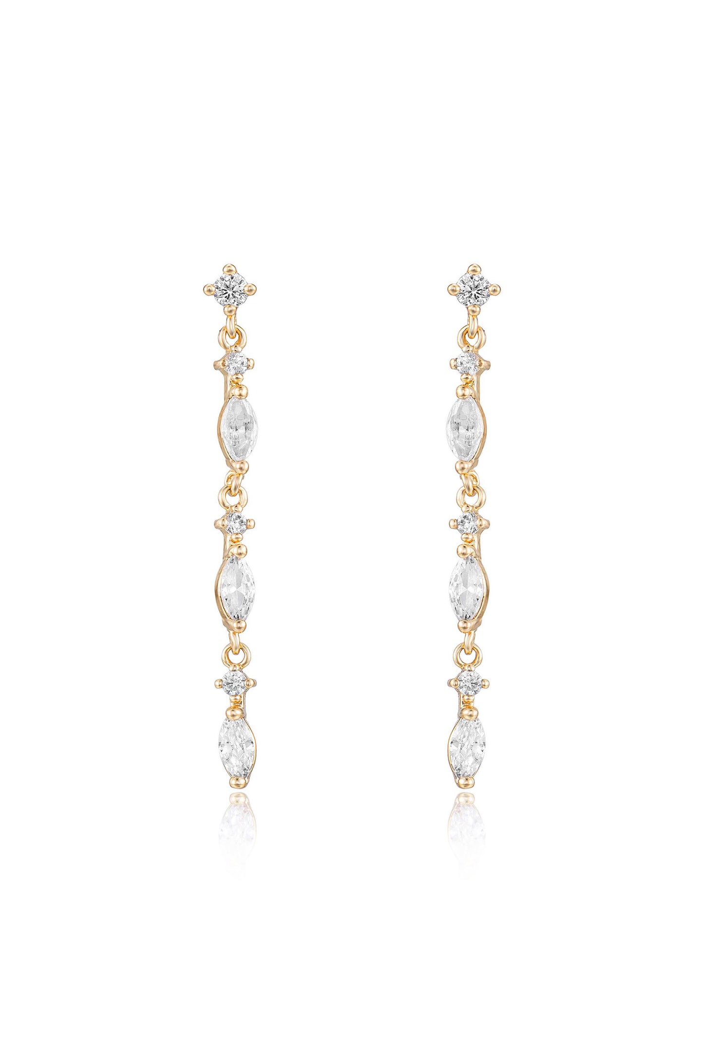 Dainty Linear Crystal Drop Earrings