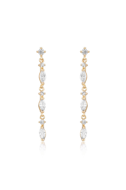 Dainty Linear Crystal Drop Earrings