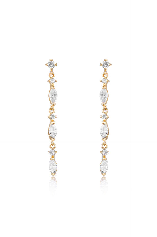 Dainty Linear Crystal Drop Earrings