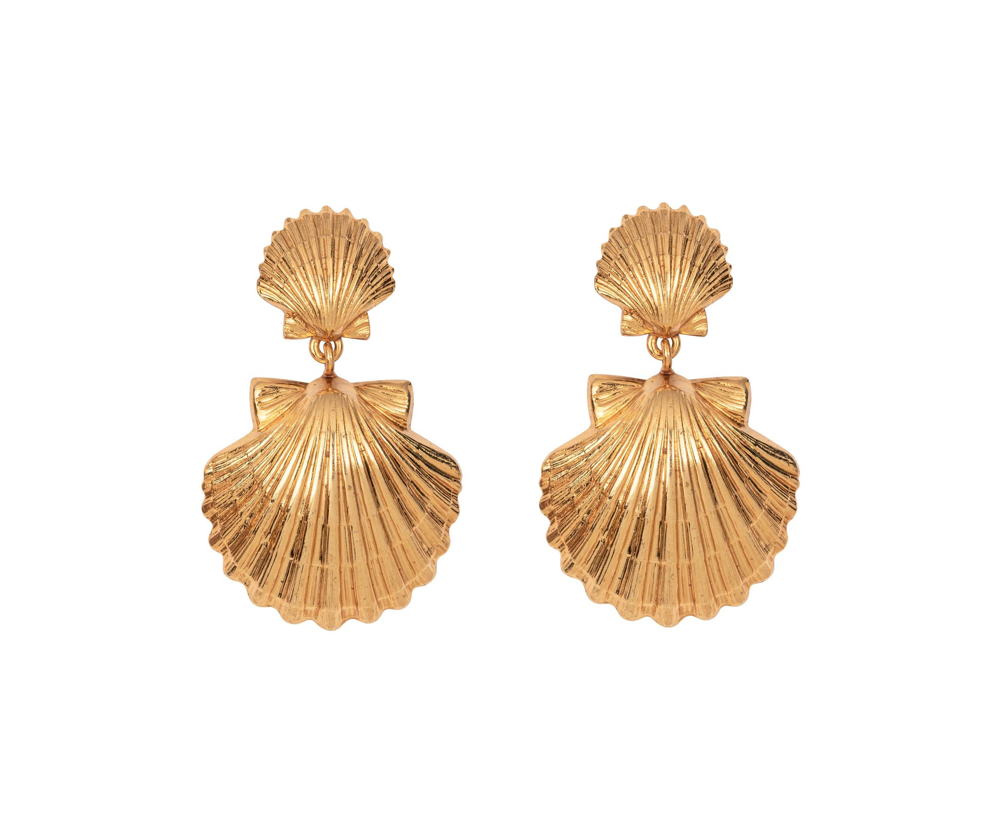 Luxury Jewelry Gifts for Her Summer Beach Seashell Earrings Gold Plated