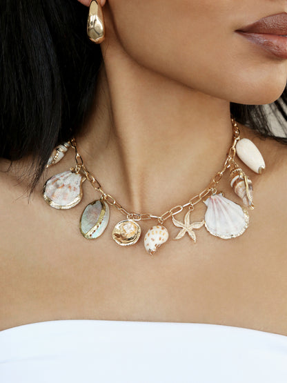 Private Island 18k Gold Plated Assorted Shell Necklace