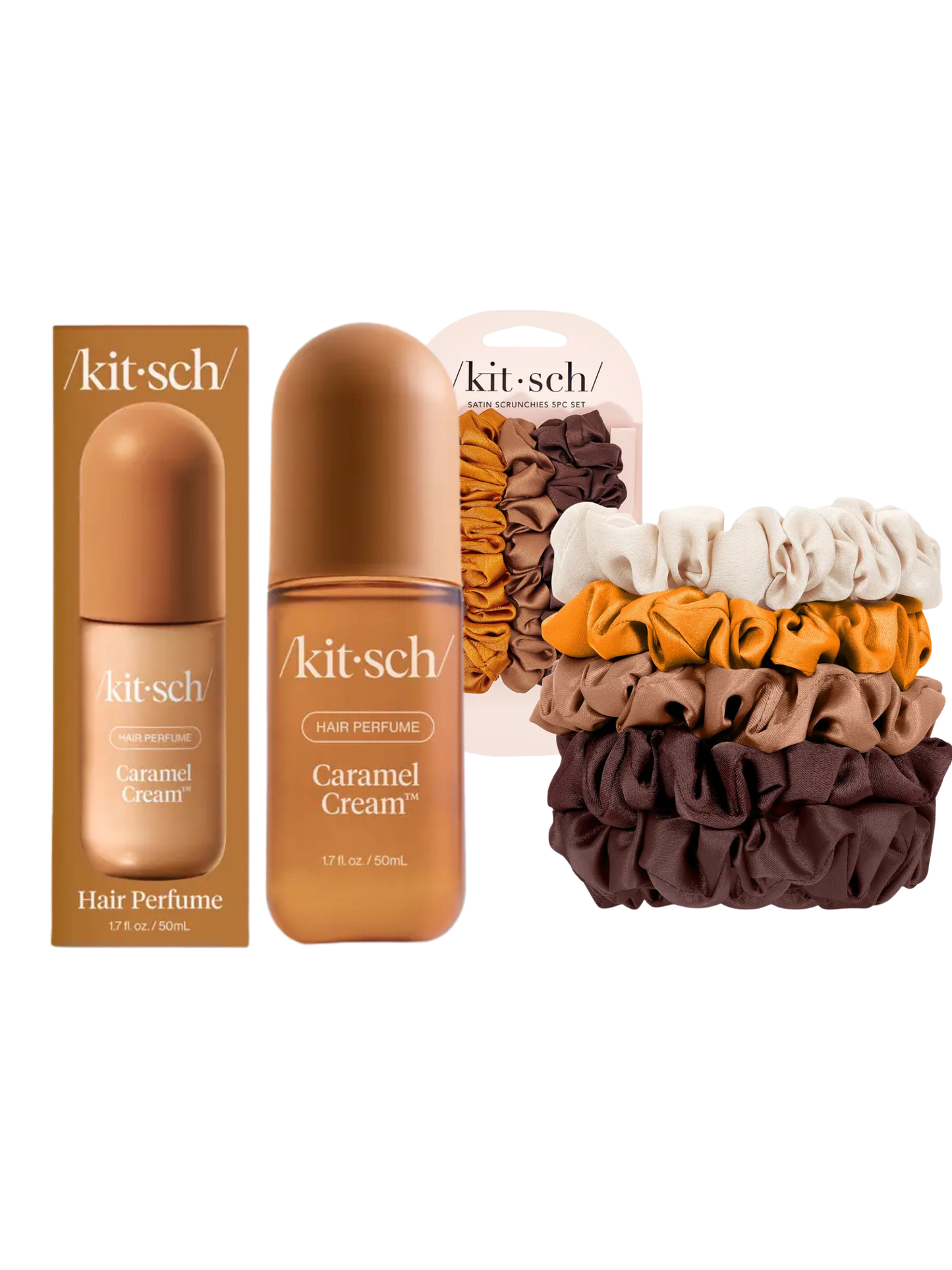 Caramel Cream Hair Perfume and Satin Scrunchie Gift Set