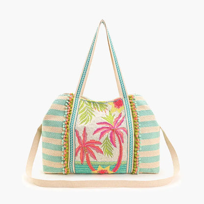 Palms Away Embellished Tote