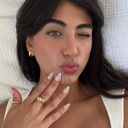 Baby Blue Ribbon Press on Nails