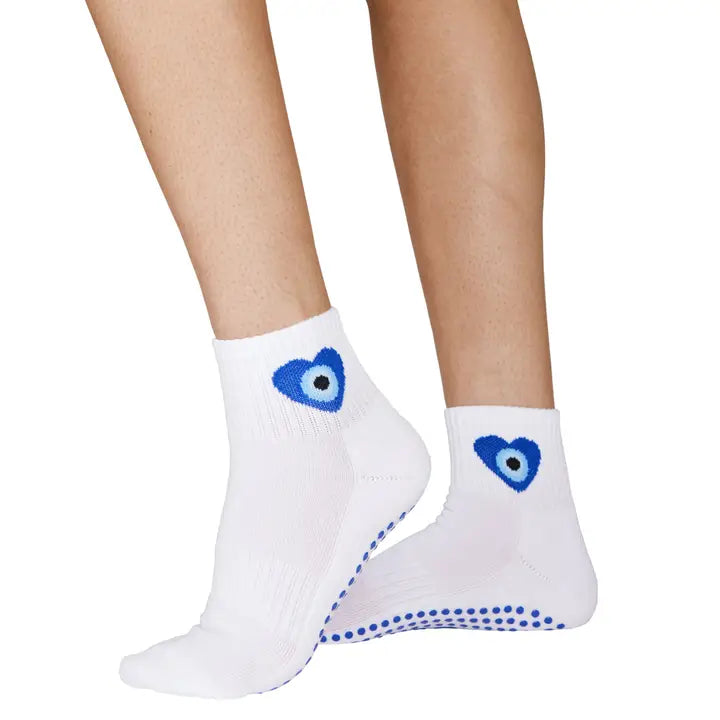 Souls. Evil Eye Grip Socks for Yoga, Pilates & Barre