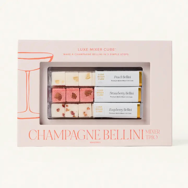 Champagne Bellini Mixer Trio, Strawberry & Raspberry