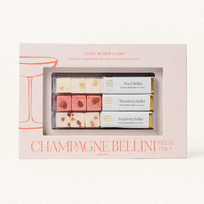 Champagne Bellini Mixer Trio, Strawberry & Raspberry