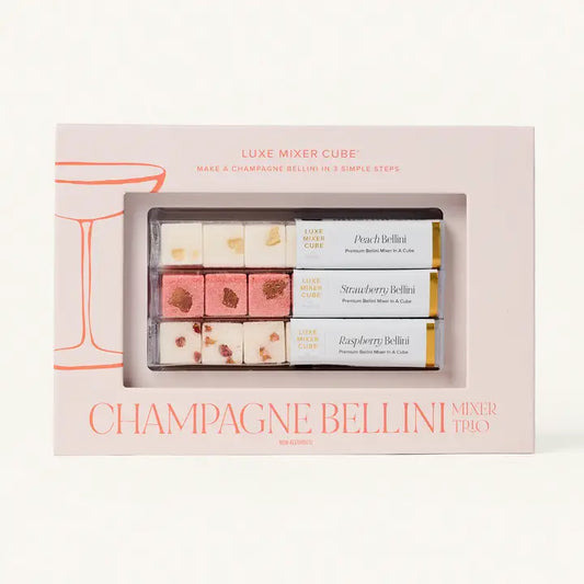 Champagne Bellini Mixer Trio, Strawberry & Raspberry