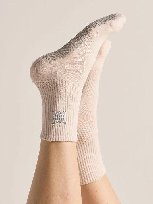 The Embroidered Disco Crew Grip Sock
