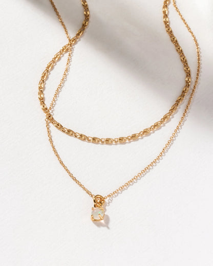Nova Layered Opal Collar Necklace