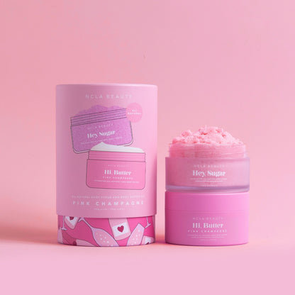 NCLA Pink Champagne Body Scrub + Body Butter Set