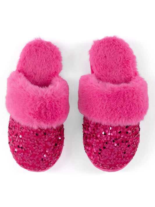 Magenta Fiesta Sequin Slippers