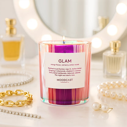 Glam - Coconut Wax Candle - Vibes - 8 oz Glass Jar