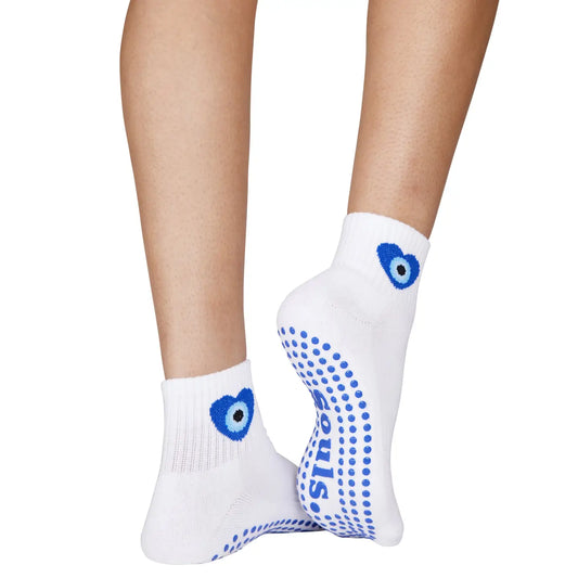 Souls. Evil Eye Grip Socks for Yoga, Pilates & Barre