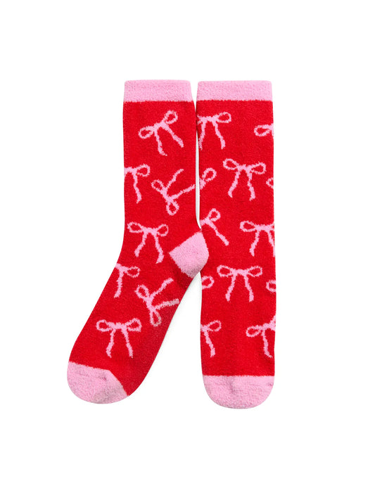 Red & Pink Bow Socks