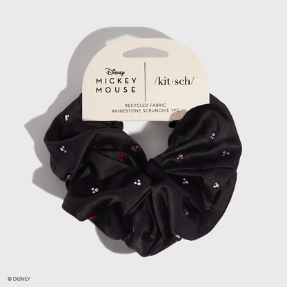 Kitsch x Disney Mickey & Minnie Satin Rhinestone Scrunchie