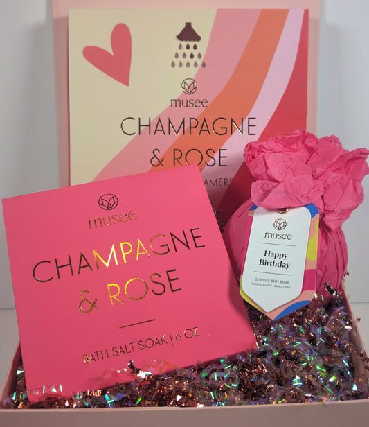 Champagne & Rose Birthday Gift Set